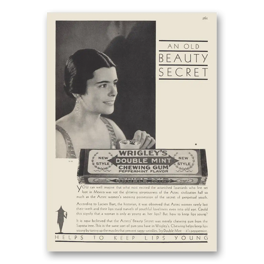 1930 Wrigleys Gum Double Mint Gum An Old Beauty Secret Vintage Magazine Print Ad