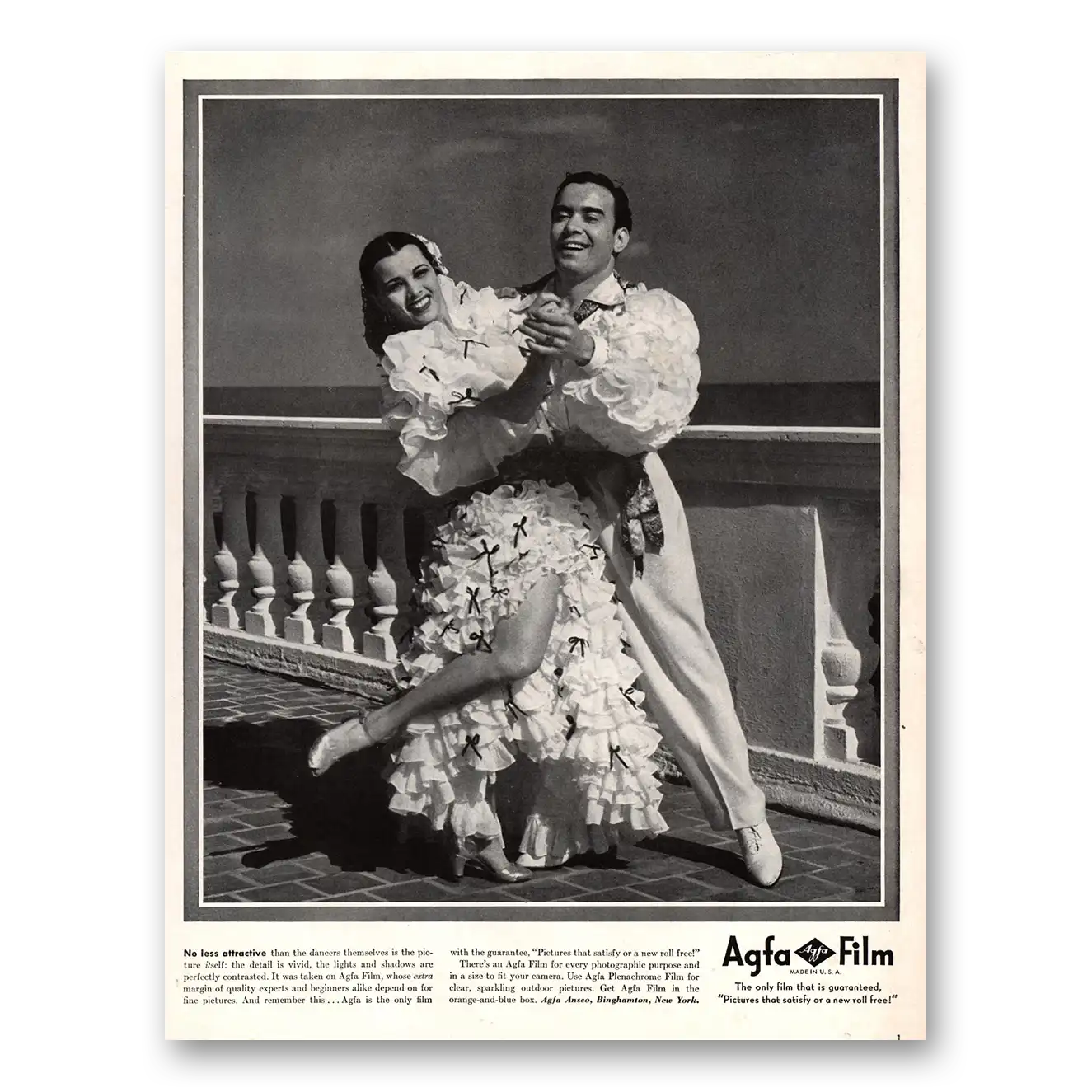 1941 Agfa Film No Less Attractive Than the Dancers Vintage Magazine Print Ad