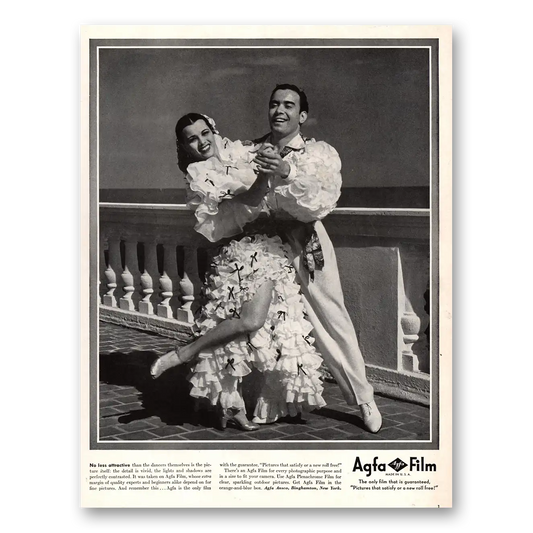 1941 Agfa Film No Less Attractive Than the Dancers Vintage Magazine Print Ad