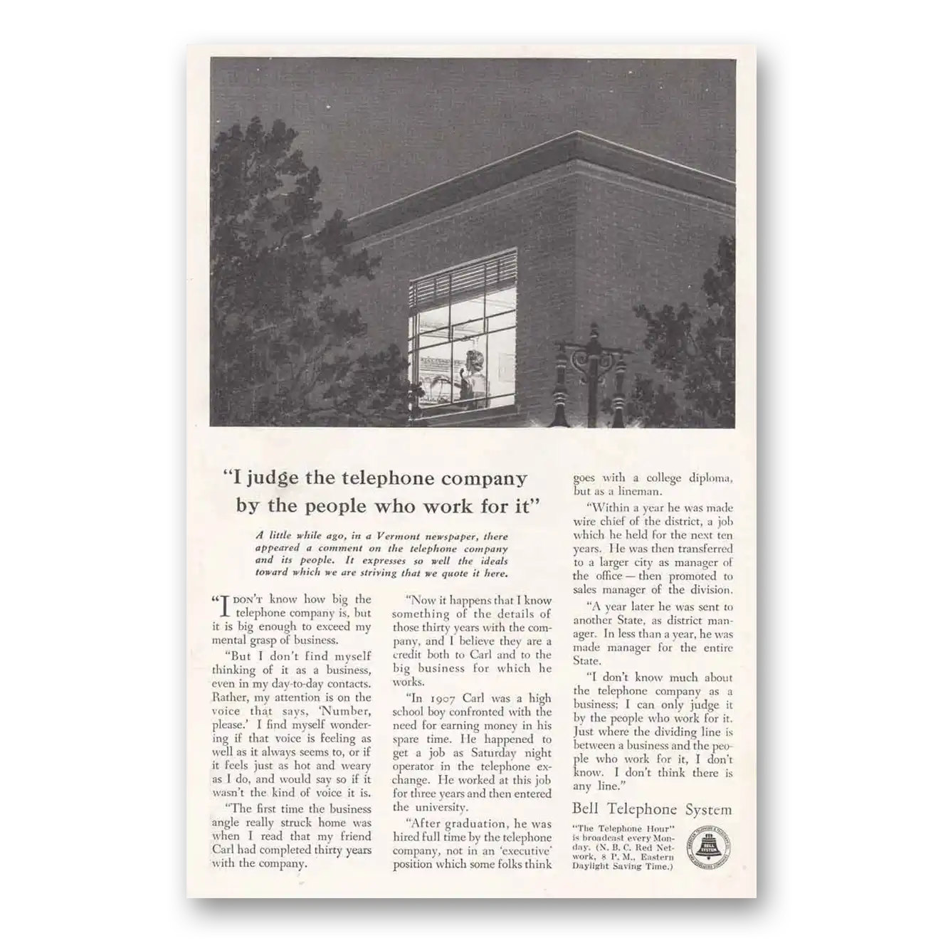 1941 Bell Telephone I Judge the Telephone Company Vintage Magazine Print Ad