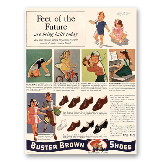 1941 Buster Brown Feet of the Future Vintage Magazine Print Ad