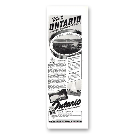 1941 Ontario Canada Lovliest Province Vintage Magazine Print Ad