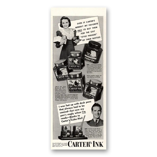 1941 Carters Ink Buy Them For the Gay Style Parade Vintage Magazine Print Ad