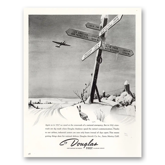 1941 Douglas Again As In Vintage Magazine Print Ad