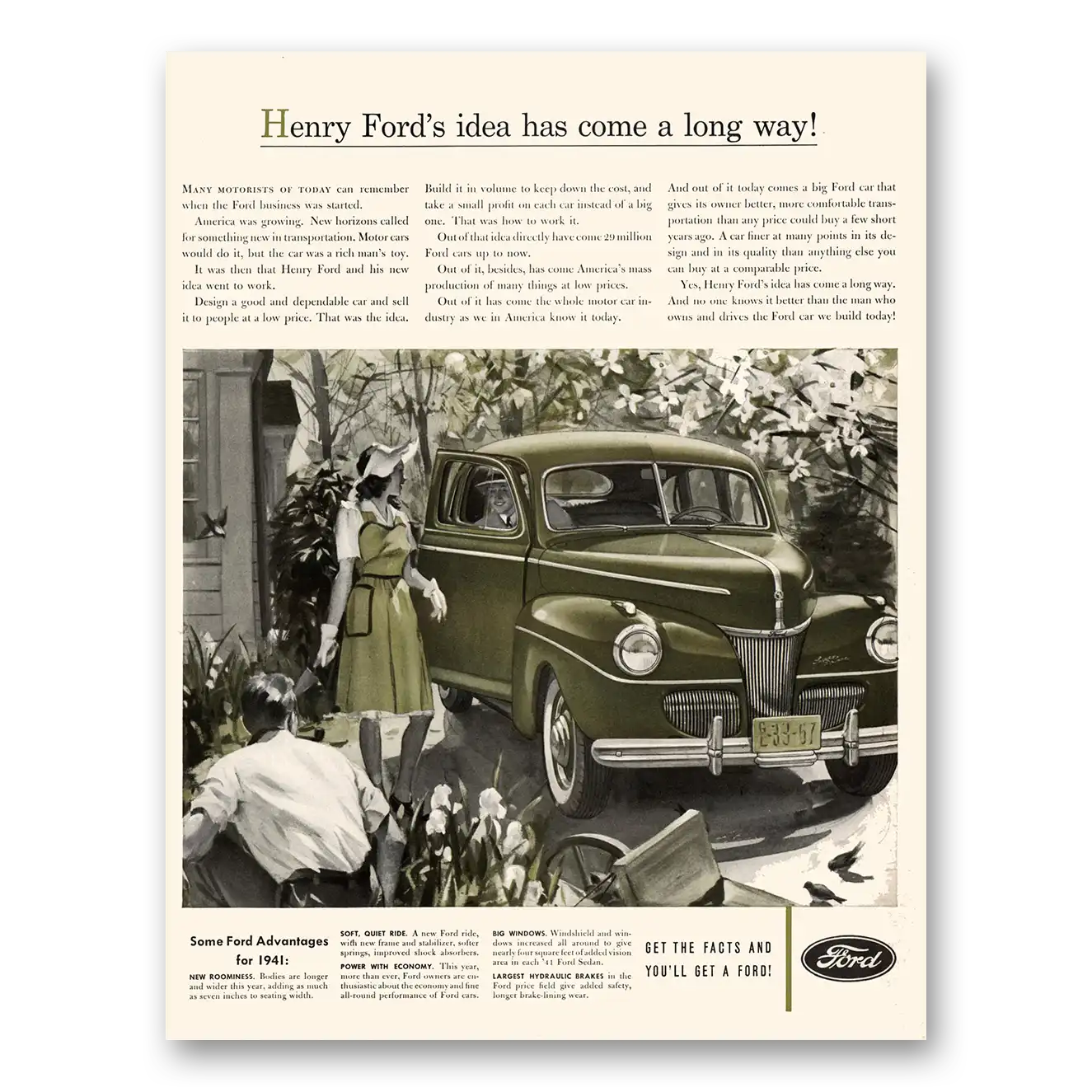 1941 Ford Henry Fords Idea Has Come a Long Way Vintage Magazine Print Ad