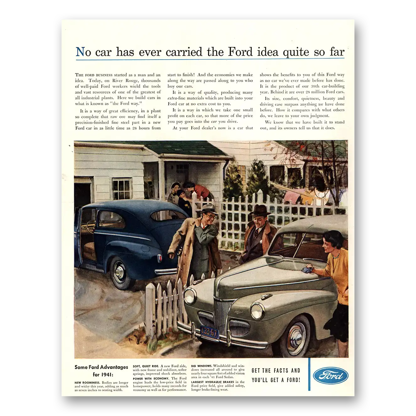 1941 Ford No Car Has Ever Carried the Ford Idea Quite So Far Vintage Magazine Print Ad