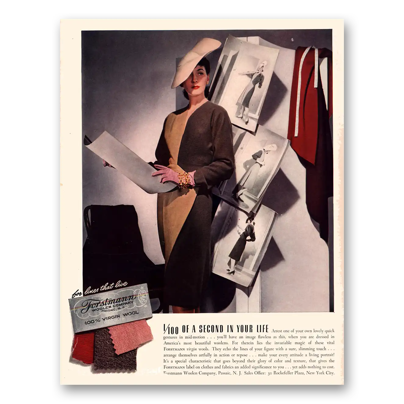 1941 Forstmann Wool Second In Your Life Vintage Magazine Print Ad