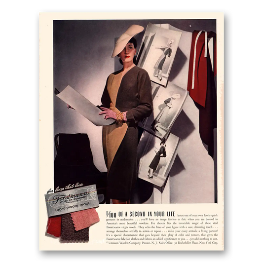 1941 Forstmann Wool Second In Your Life Vintage Magazine Print Ad