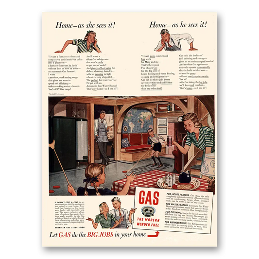 1941 American Gas Home As She Sees It Vintage Magazine Print Ad