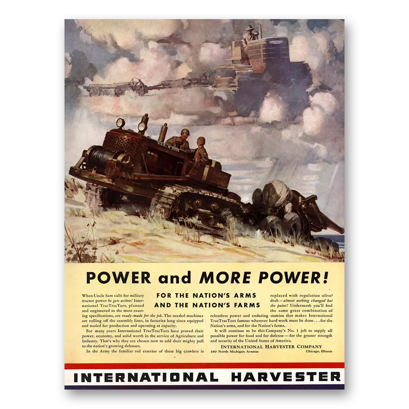 1941 International Harvester Industrial Power and More Power Vintage Magazine Print Ad