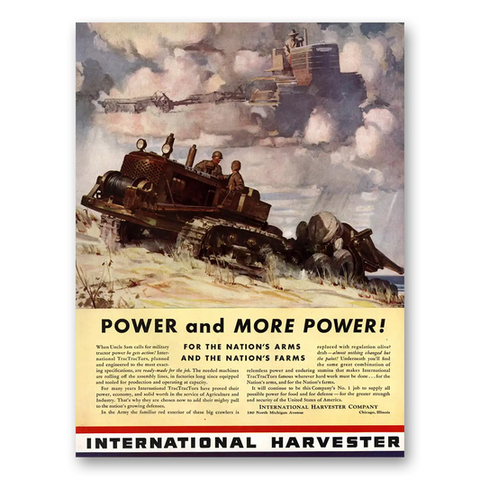 1941 International Harvester Industrial Power and More Power Vintage Magazine Print Ad