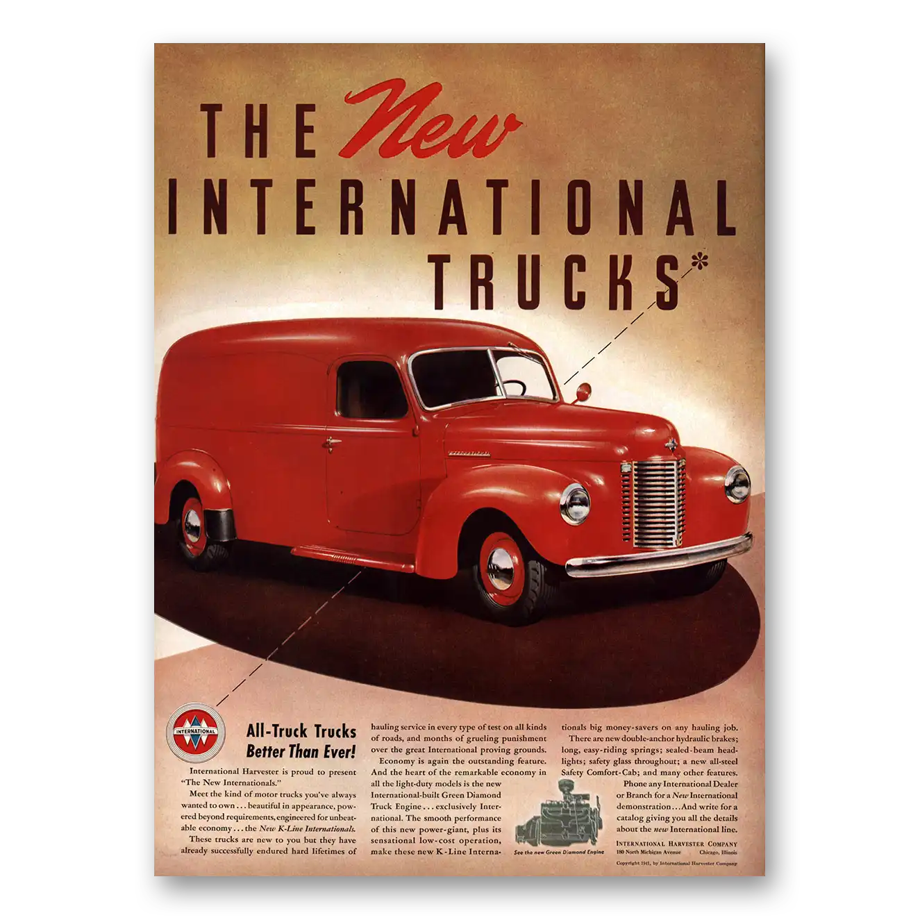 1941 International Trucks All Truck Trucks Vintage Magazine Print Ad