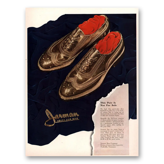 1941 Jarman Shoes This Pair Is Not for Sale Vintage Magazine Print Ad