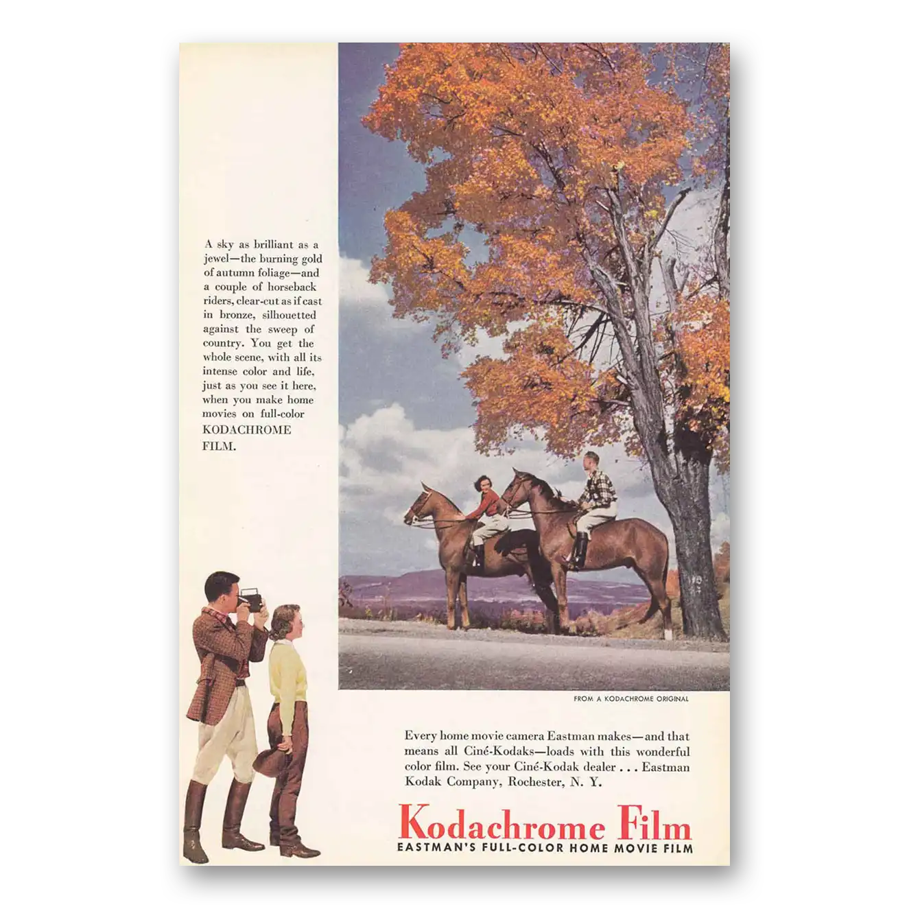 1941 Kodachrome Film Sky as Brilliant As a Jewel Vintage Magazine Print Ad