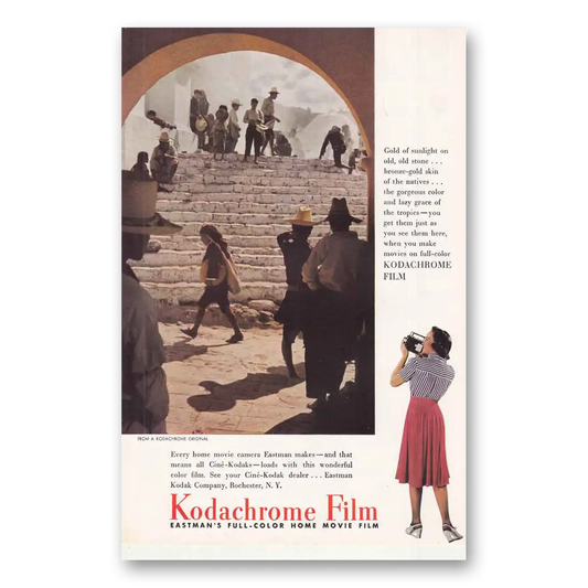 1941 Kodachrome Film Gold of Sunlight Vintage Magazine Print Ad