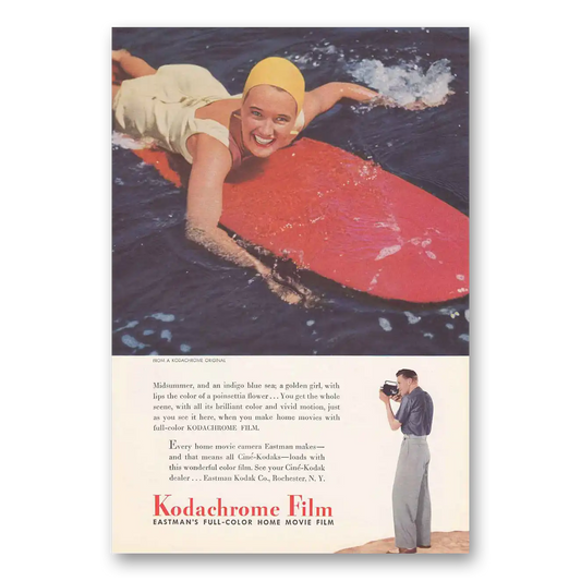 1941 Kodachrome Film Surfer Midsummer Vintage Magazine Print Ad