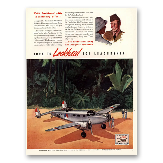 1941 Lockheed Hudson Talk Lockheed Military Pilot Vintage Magazine Print Ad