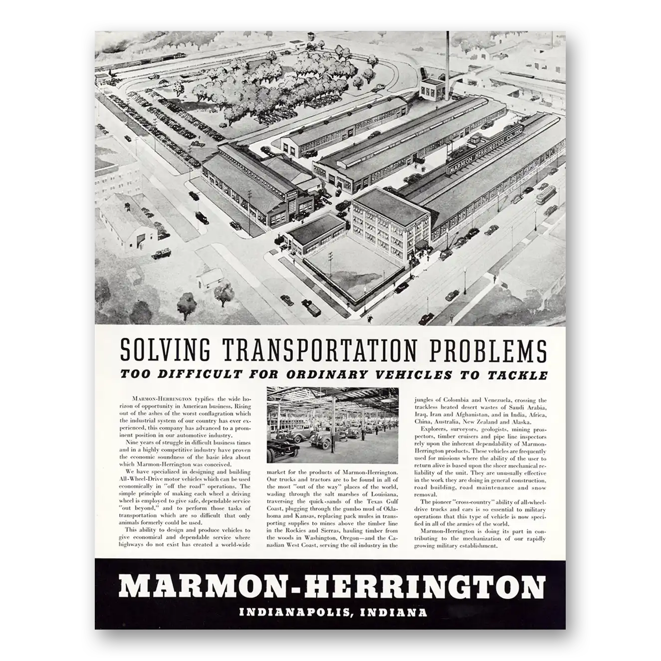 1941 Marmon Herrington Solving Transportation Problems Vintage Magazine Print Ad