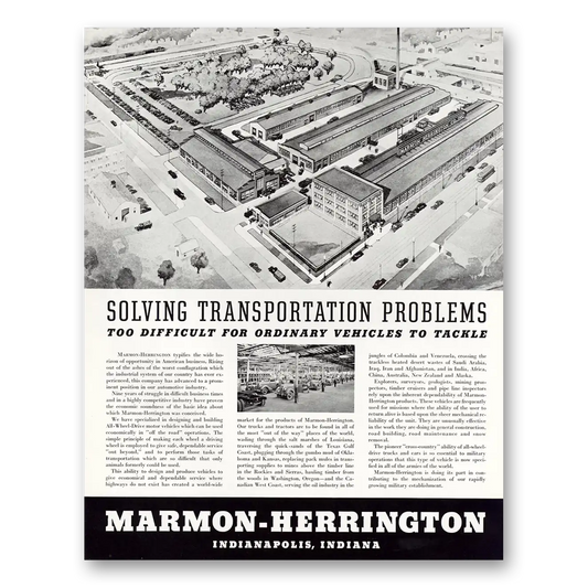 1941 Marmon Herrington Solving Transportation Problems Vintage Magazine Print Ad