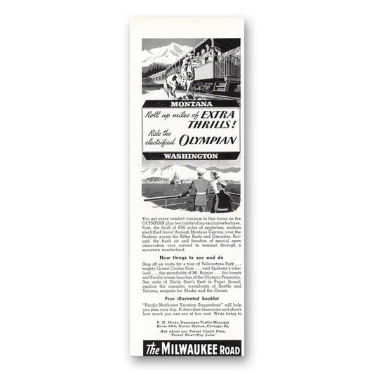 1941 Milwaukee Road Electrified Olympian Vintage Magazine Print Ad