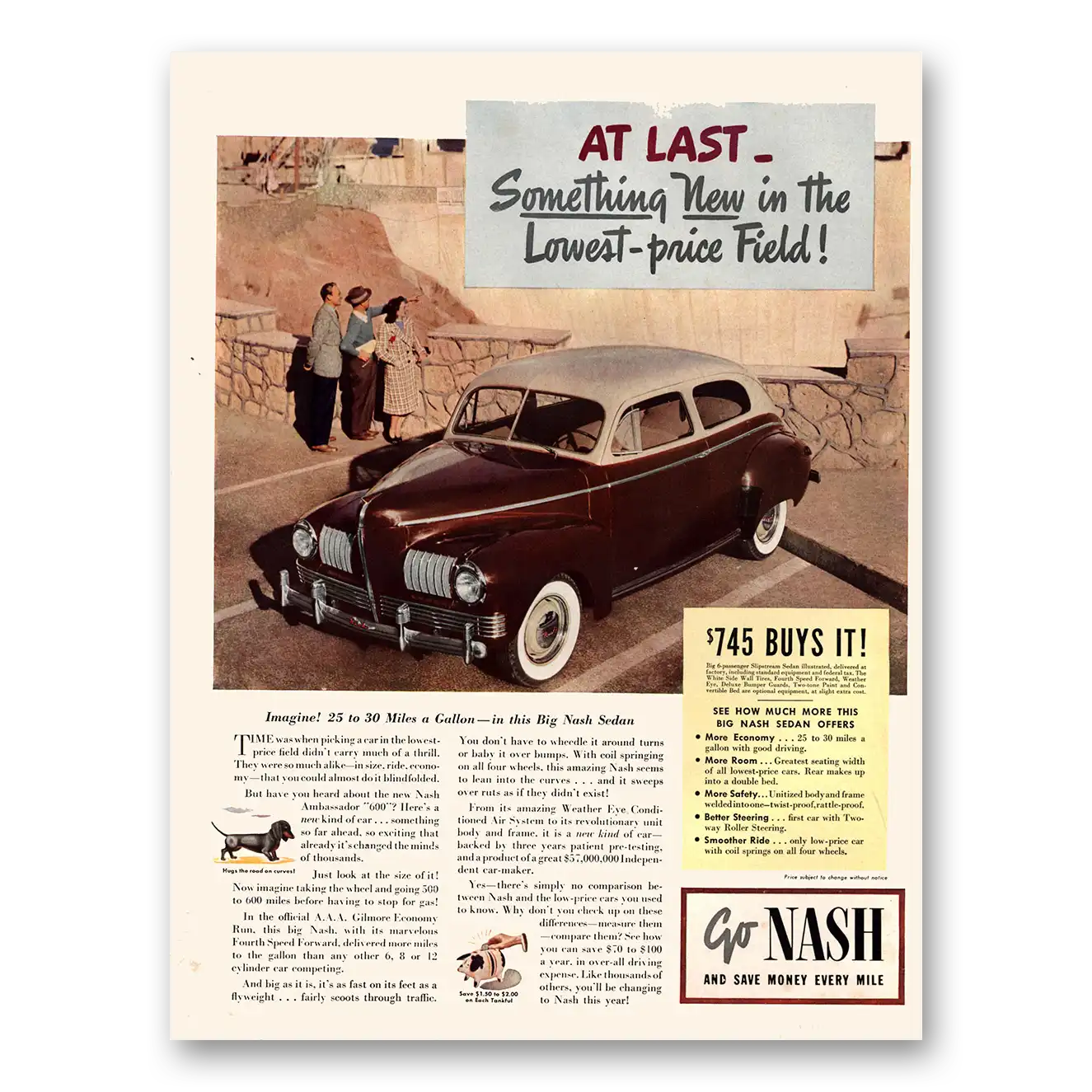 1941 Nash Motors Something New in the Lowest Price Field Vintage Magazine Print Ad