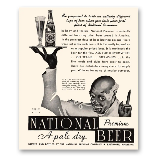 1941 National Beer National Premium Beer A Pale Dry Vintage Magazine Print Ad