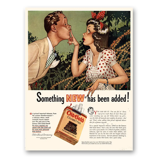 1941 Old Gold Cigarettes Something New Has Been Added Vintage Magazine Print Ad