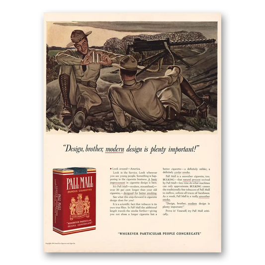 1941 Pall Mall Cigarettes Design Brother Modern Design Vintage Magazine Print Ad