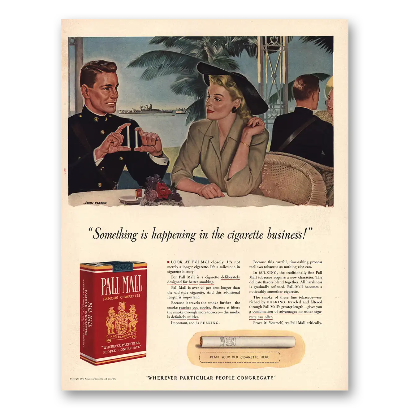 1941 Pall Mall Cigarettes Something Is Happening In the Cigarette Business Vintage Magazine Print Ad