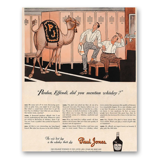 1941 Paul Jones Whiskey Pardon Effendi Vintage Magazine Print Ad