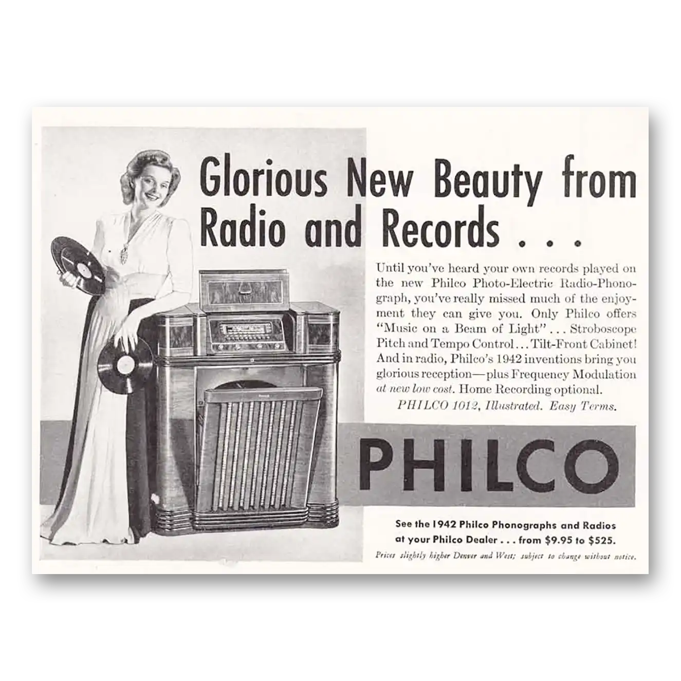 1941 Philco Radio Glorious New Beauty Vintage Magazine Print Ad