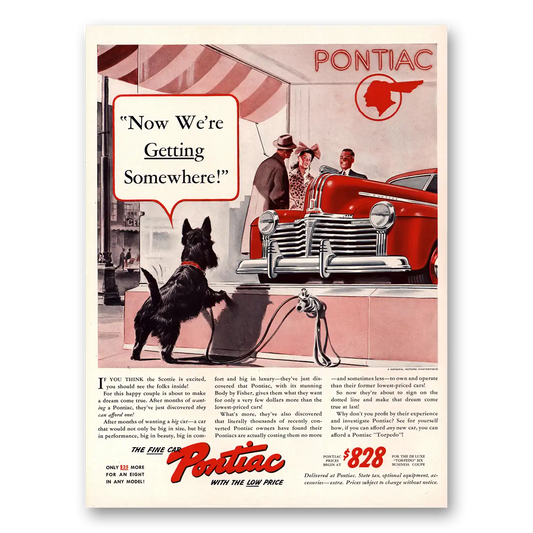 1941 Pontiac Torpedo Six Now Were Getting Somewhere Vintage Magazine Print Ad