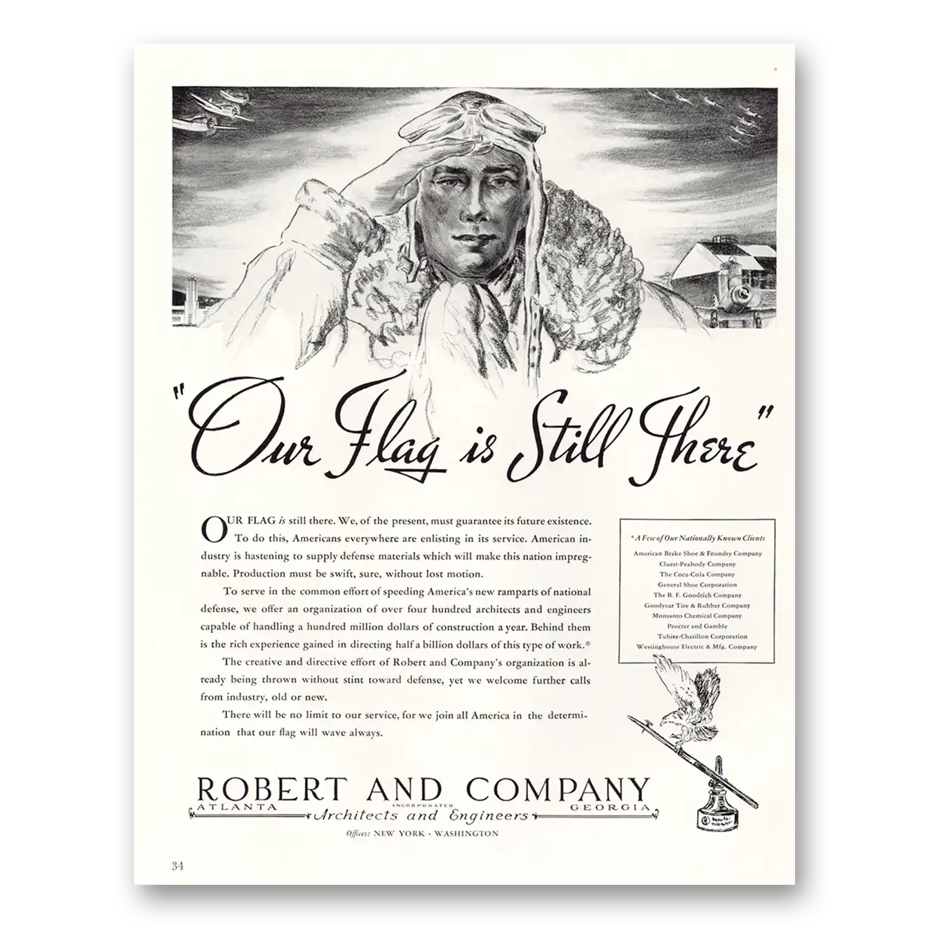 1941 Robert and Company Our Flag Is Still There Vintage Magazine Print Ad