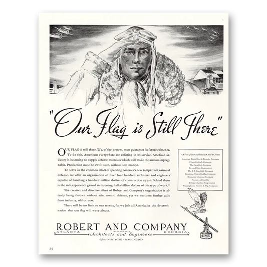 1941 Robert and Company Our Flag Is Still There Vintage Magazine Print Ad