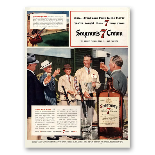 1941 Seagrams 7 Crown Whiskey Year of Repeal Vintage Magazine Print Ad