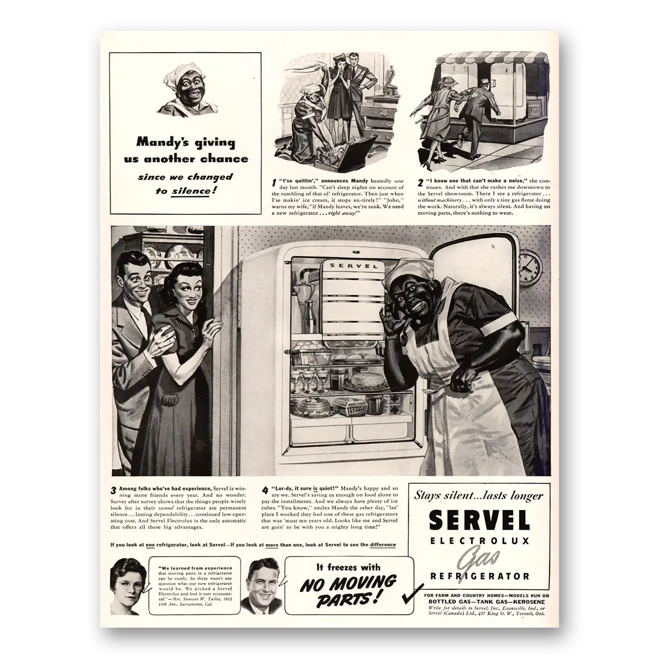 1941 Servel Refrigerator Electrolux Mandys Giving Us Another Chance Vintage Magazine Print Ad