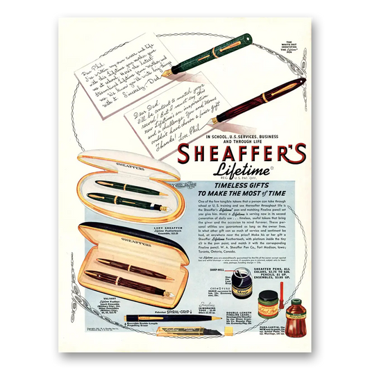 1941 Sheaffers Lifetime Pen Written My Own Career and Life Vintage Magazine Print Ad