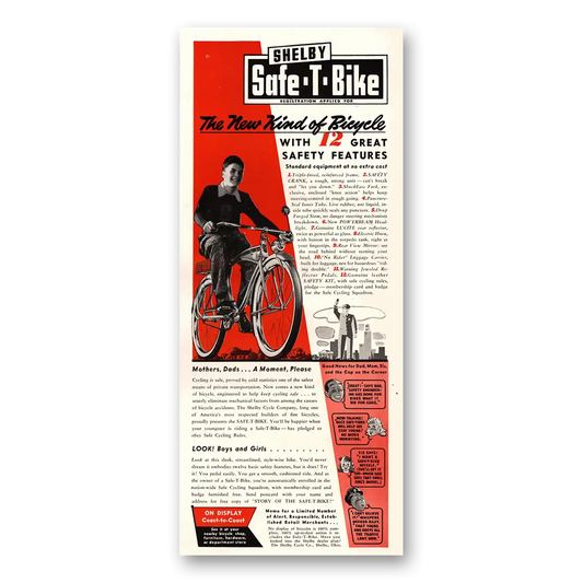 1941 Shelby Safe T Bike New Kind of Bicycle Vintage Magazine Print Ad