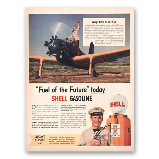 1941 Shell Gasoline Wings From an Oil Well Vintage Magazine Print Ad