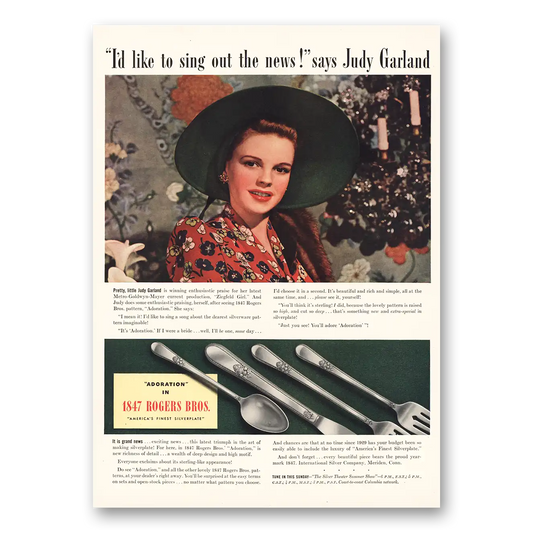 1941 1847 Rogers Bros Judy Garland Vintage Magazine Print Ad