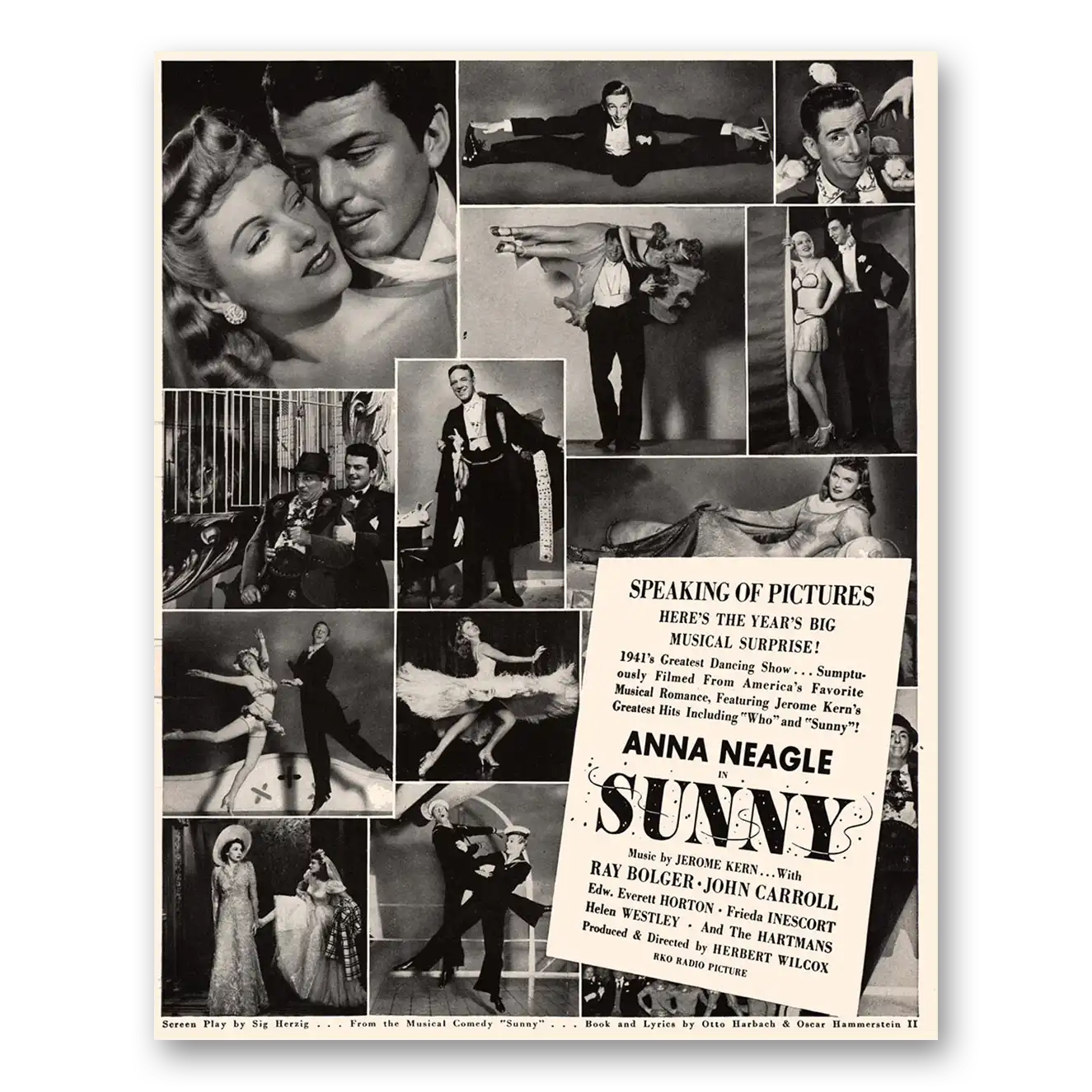 1941 Sunny Movie Promo Anna Neagle Biggest Musical Surprise Vintage Magazine Print Ad