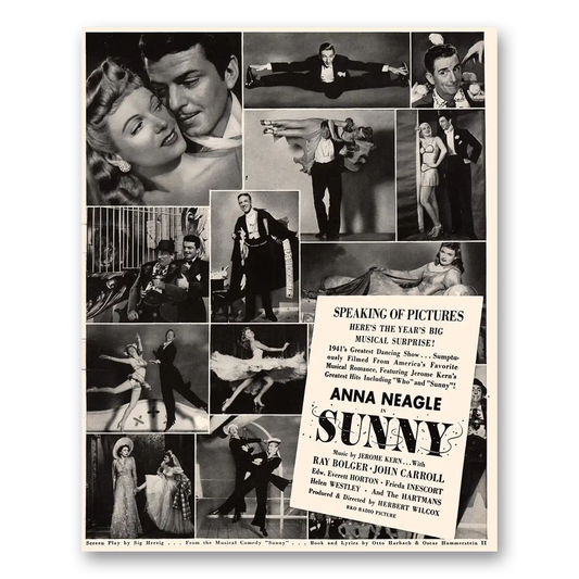 1941 Sunny Movie Promo Anna Neagle Biggest Musical Surprise Vintage Magazine Print Ad