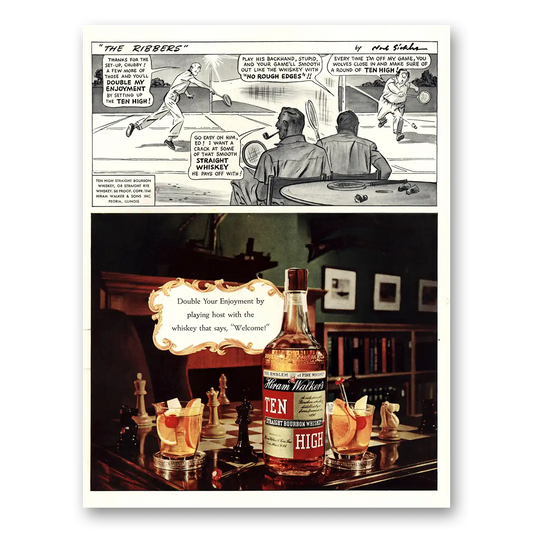 1941 Ten High Bourbon Ribbers Vintage Magazine Print Ad