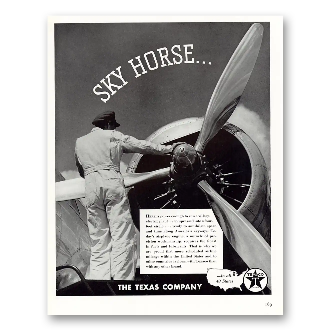 1941 Texaco Sky Horse Vintage Magazine Print Ad