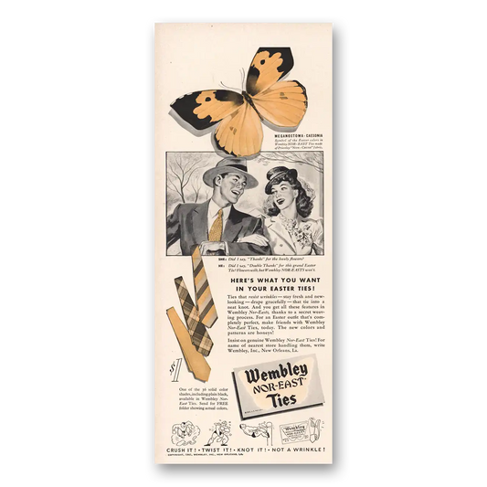 1941 Wembley Ties Nor East Ties Easter Ties Vintage Magazine Print Ad