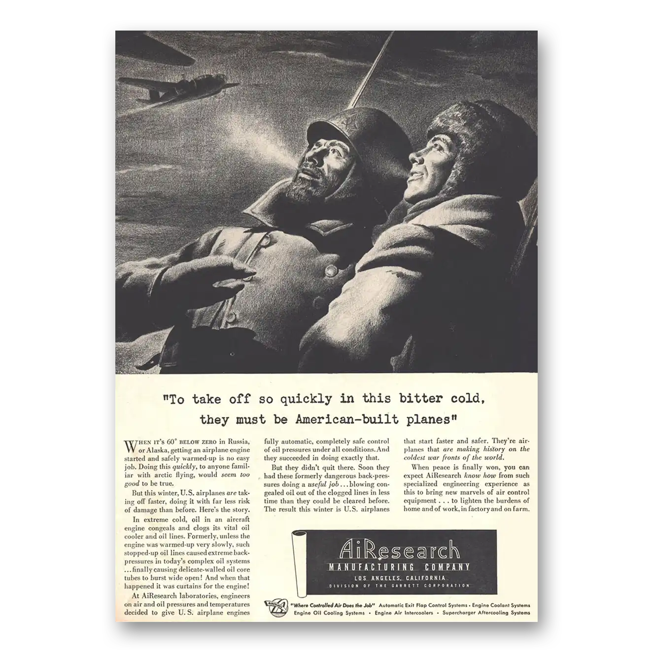 1942 Garrett AiResearch To Take Off So Quickly Vintage Magazine Print Ad