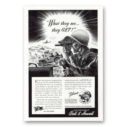 1942 Filmo Camera What They See They Get Filmo Vintage Magazine Print Ad