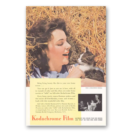 1942 Kodachrome Film Bring Living Beauty Like This Vintage Magazine Print Ad