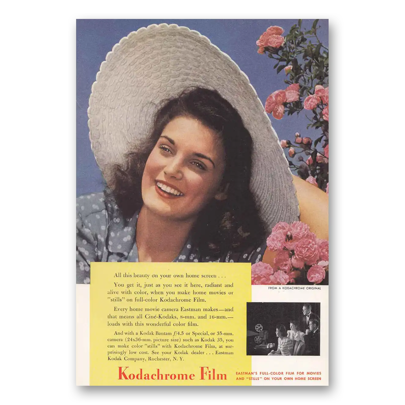 1942 Kodachrome Film All This Beauty Vintage Magazine Print Ad