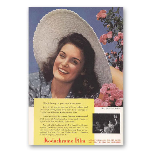 1942 Kodachrome Film All This Beauty Vintage Magazine Print Ad